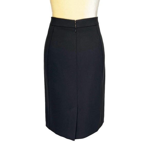 Halogen Knee Length A-Line Skirt Size 8 Black Career Professional Classic - Picture 2 of 7